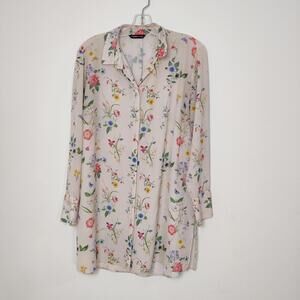LC Waikiki Classic Floral Button-Front Shirt Tunic Dress EU 40